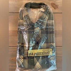 NWT Sandherst Plaid Size Large Button Down Shirt